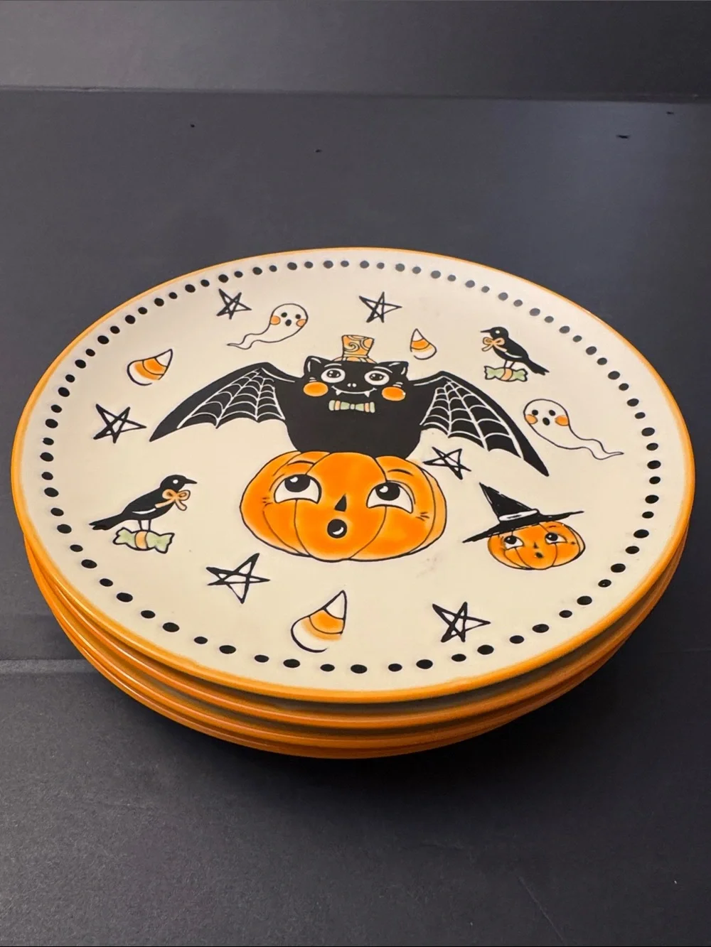 ELI + ANA 2026 Halloween Creep Show Salad Plates - Set of 4